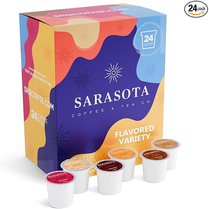 Sarasota K-Cup Coffee Pods | Medium Roast Flavored Coffee | Flavored Variety K Cups | Single Serve