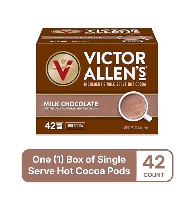 Victor Allen's Coffee Milk Chocolate Hot Cocoa SSC, 42 Count, Single Serve K-Cup Pods for Keurig