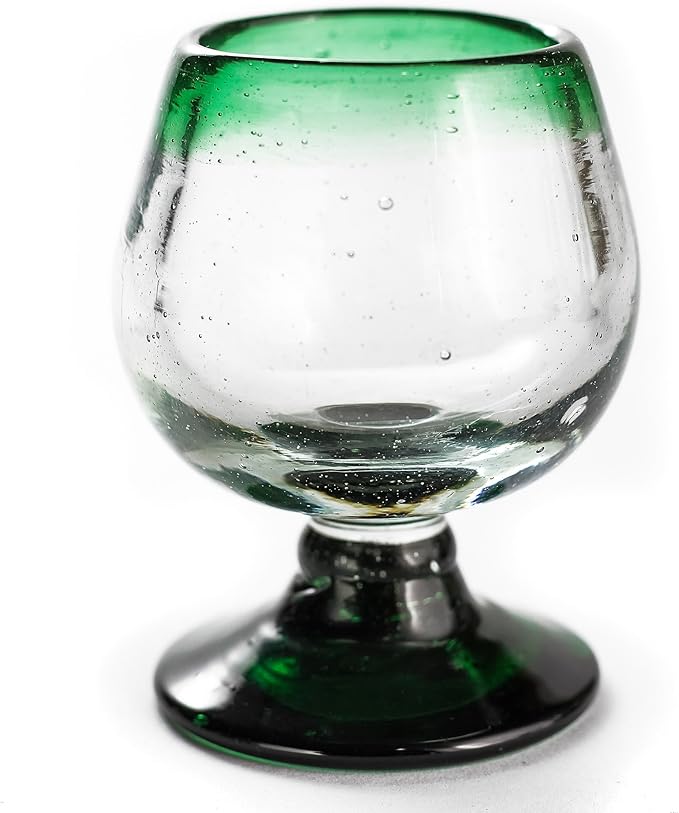 Authentic Mexican Tequila Hand Blown Shot Glasses - Set of 4-2 oz - Mini Glass Snifters - Heavy