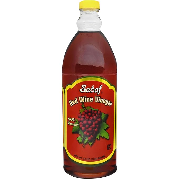 Sadaf Red Wine Vinegar - 100% Natural Red Wine Vinegar for Cooking & Food Flavoring - Kosher - 32