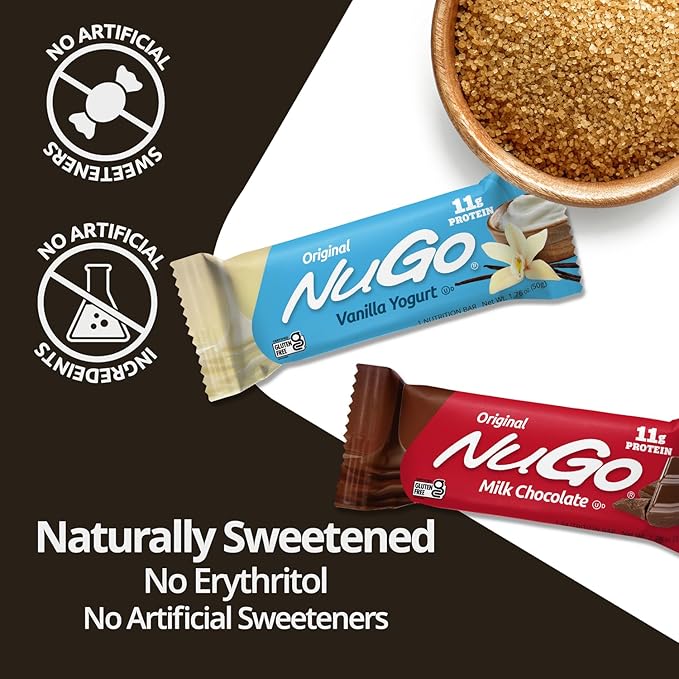 NuGo Protein Bar, Peanut Butter, 11g Protein, Gluten Free, 15 Count