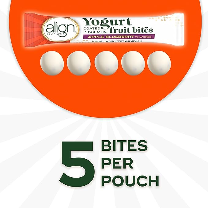 Align Yogurt Coated Probiotic Fruit Bites, Added Probiotic Helps Support Digestive Health, Apple