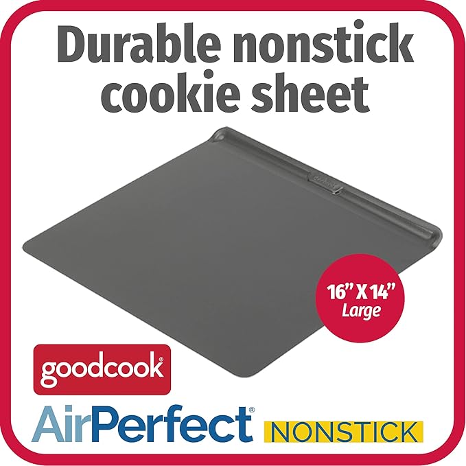 GoodCook AirPerfect Non-Stick Air Insulated 16” x 14” Cookie Sheet - Carbon Steel Cooking Pans, No