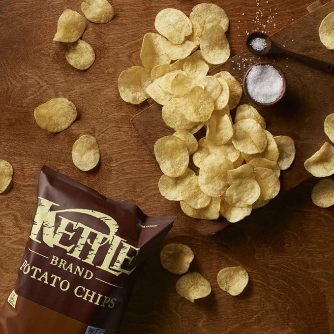 Kettle Brand Potato Chips, Sea Salt, 5 Ounce (Pack of 8)