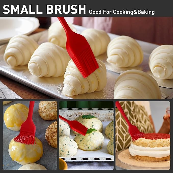 Begonia Silicone Basting Pastry Brush-2pcs Heat Resistant Cooking Brush for Oil, Sauce, Butter