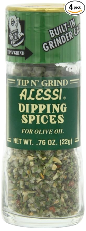Alessi Herb & Seasoning Grinder, Dipping Spices for Olive Oil, Tip n' Grind (Garlic, 0.76 Ounce