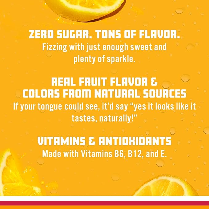 Sparkling Ice, Classic Lemonade Sparkling Water, Zero Sugar Flavored Water, with Vitamins and