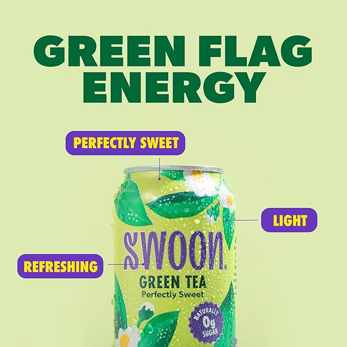 Swoon Perfectly Sweet Green Tea | Zero Sugar, Lightly Caffeinated & Refreshing | Keto, Paleo