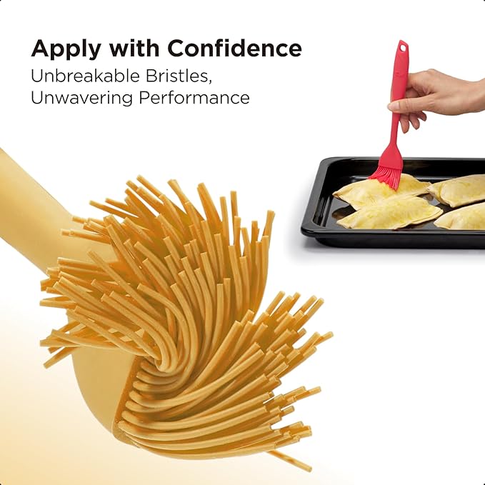 Kitchen Mama WaltzGrip Platinum Silicone Basting Pastry Brush: Set of 2 Heat-Resistant Brushes