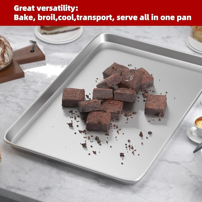 CROSSON 16× 24 Inch Cookie Sheet Pans Set of 12-Baking Tray Jelly Roll Pan Set Commercial Grade