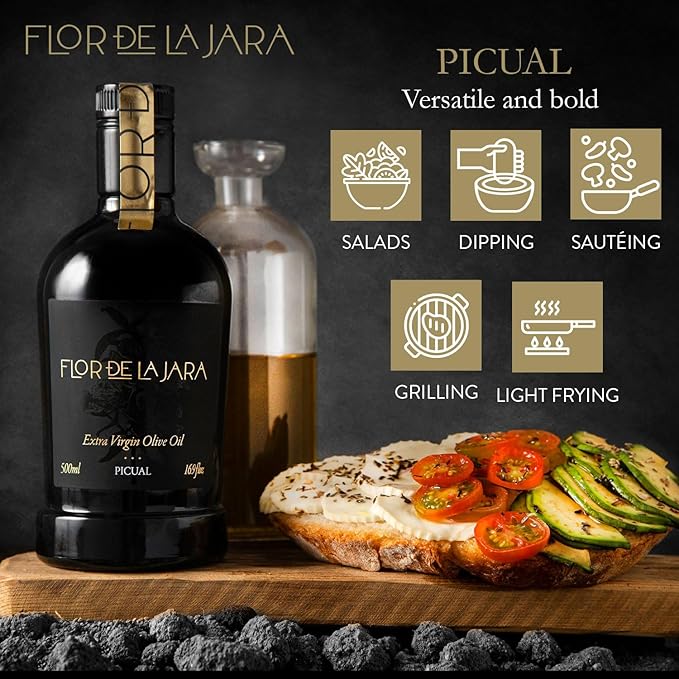 FLOR DE LA JARA Premium Extra Virgin Olive Oil from Spain, First Cold Pressed, Polyphenol-Rich