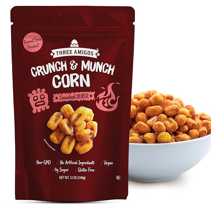 Three Amigos Corn Nuts Suger Free, 100% Vagan, Peanut Free Non-GMO (All Natural Ingredients)