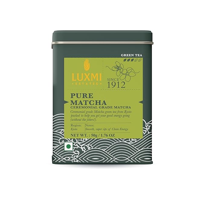 Luxmi Estates - Pure Matcha - Ceremonial Grade Matcha Powder - 50g | Organic, Stone-Ground Matcha