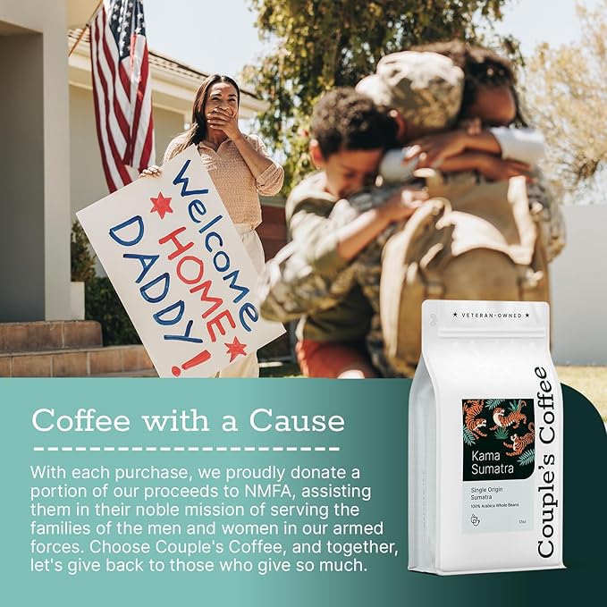 Couple?™s Coffee Whole Bean | Gives Back to Military Families | Single Origin Sumatra | Dark Roast