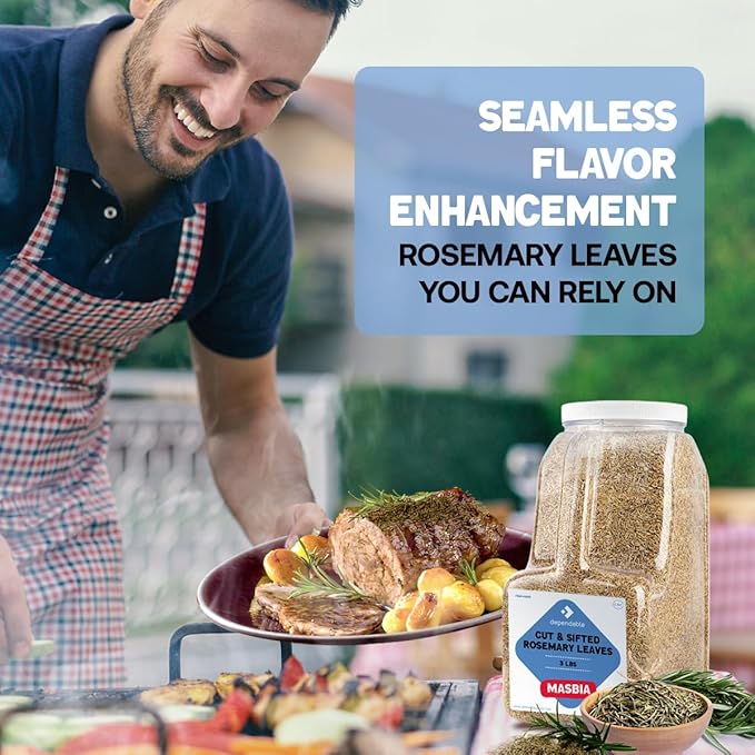 Dependable Food Rosemary Leaves Cut & Sifted - 3 Lb. Jar - Bulk, Kosher, Rosemary Herb for Chefs