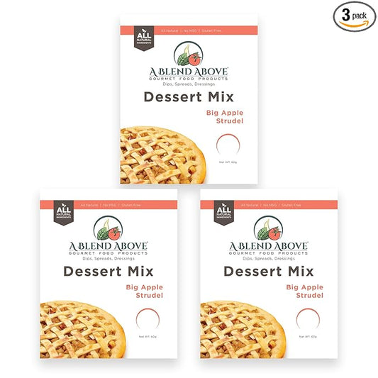 A Blend Above Big Apple Strudel No-Bake Dessert Mix, 3 Pack, No-Bake Cheesecake, Fruit Dip, Dessert