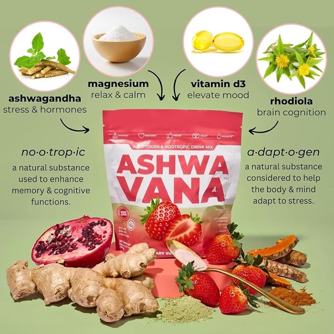 Zen Relax Drink Mix - Nootropic, Adaptogen-Infused Ashwagandha Beverage - Rhodiola, Magnesium