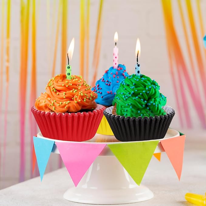 600 Pcs Lighting Cupcake Liner Cartoon Red Yellow Black Paper Baking Cup Animation Muffin Cupcake