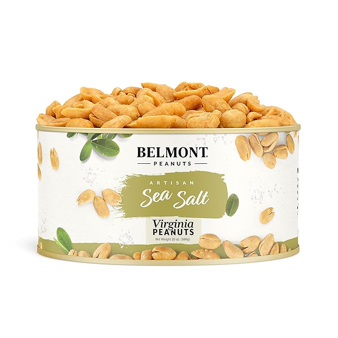 Belmont Peanuts Gourmet Sea-Salted Virginia Peanuts, 20 oz (1 Pack) ??Only 3 Simple Ingredients, No