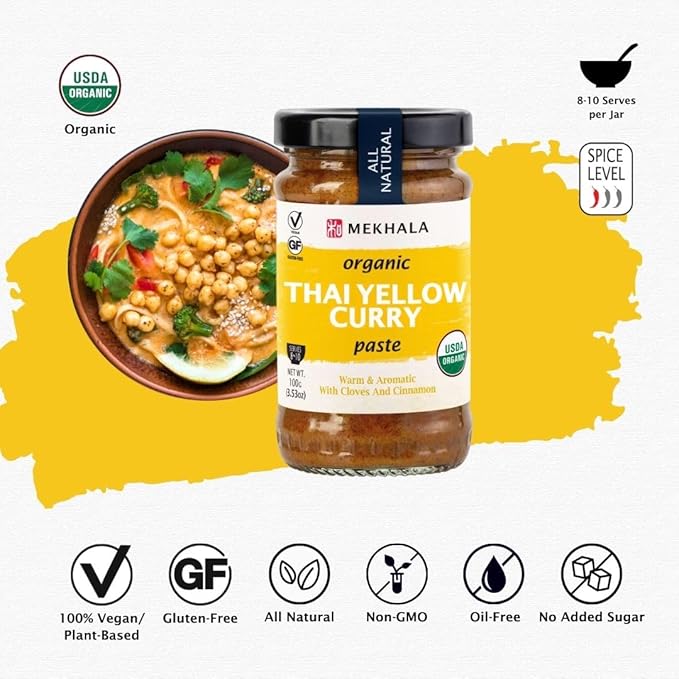 Mekhala Organic Gluten-Free Thai Yellow Curry Paste 3.53oz