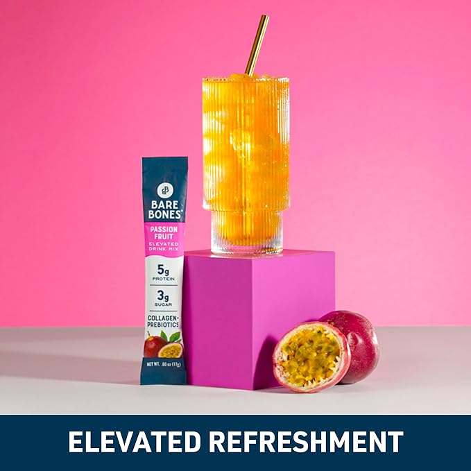 Bare Bones Passion Fruit Elevated Drink Mix | Light & Flavorful | Gluten-Free & Naturally Sweetened