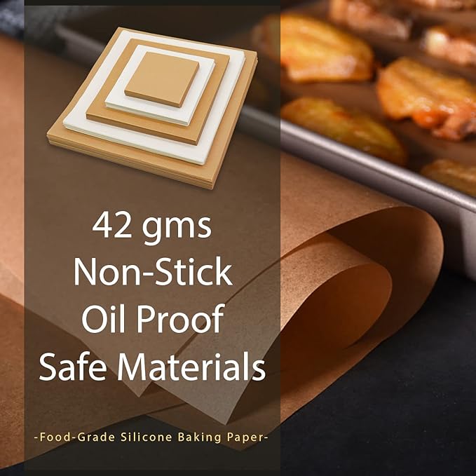 120 Pcs Parchment Paper Sheets, 8"x12" Pre-cut Unbleached Parchment Baking Paper for Air Fryer