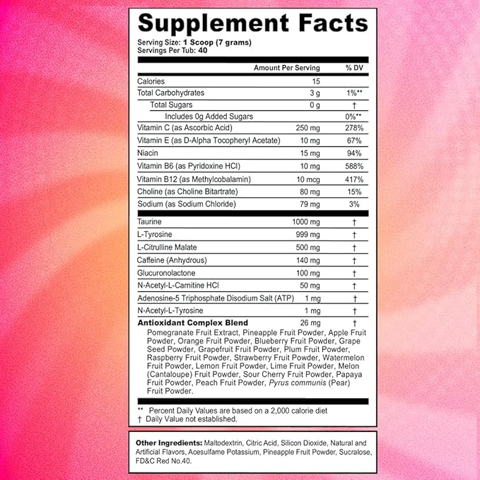 G Fuel Hype Sauce Energy Drink Powder, Pre Workout Caffeine Mix for Gaming, Sugar Free Focus Amino