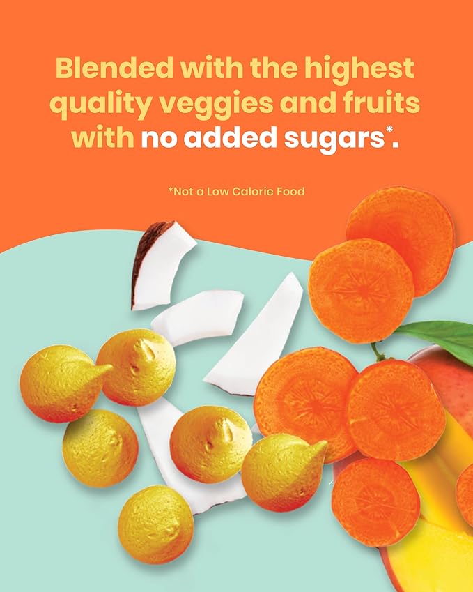 Amara Smoothie Melts - Mango Carrot - Baby Snacks Made With Fruits and Vegetables - Healthy Toddler