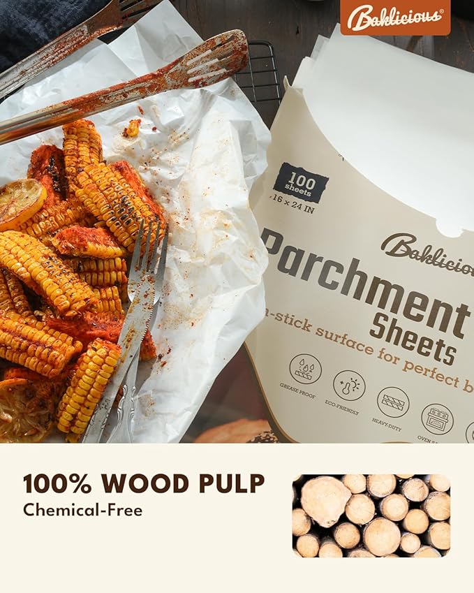 16x24 inch Heavy Duty Parchment Paper Sheets, 100Pcs Precut Non-Stick Full Parchment Paper for