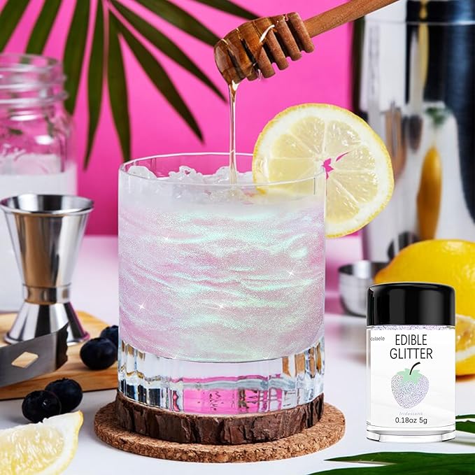 Iridescent Edible Glitter for Drinks - 5 Grams Prism Powder Cocktail Drink Glitter Food Grade