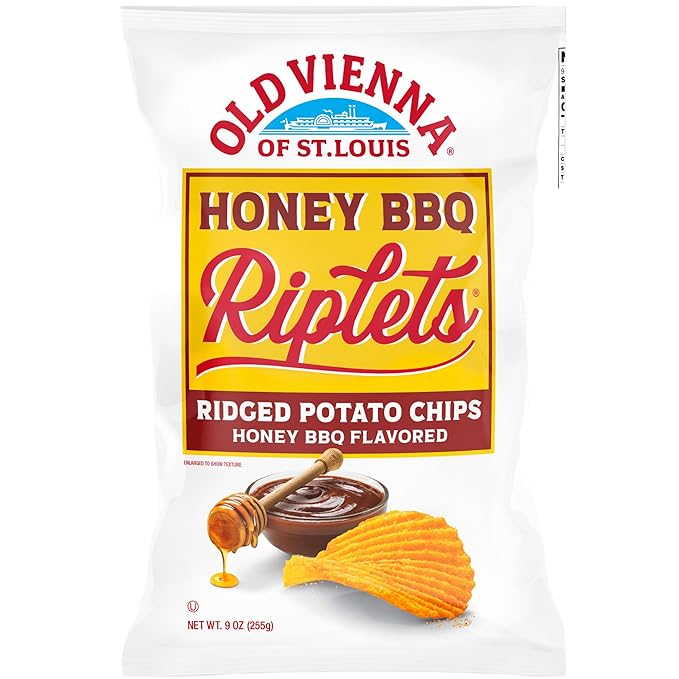 Old Vienna of St. Louis Honey BBQ Riplets Chips 3oz Bags (3 Pack) Snack by TranadaCo