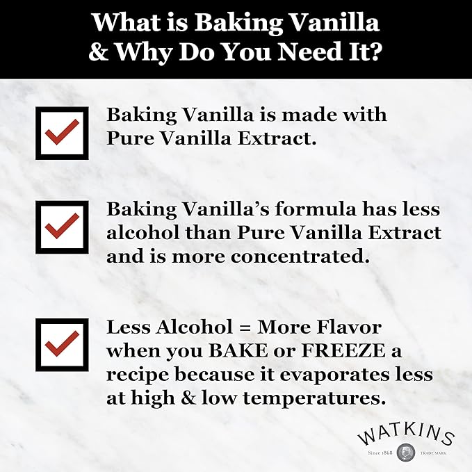 Watkins All Natural Original Gourmet Baking Vanilla, 32 fl. oz. Economy Sized Bottle, 1 Count
