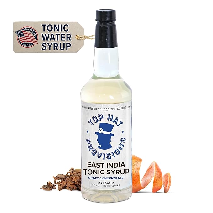 Top Hat East India Craft Concentrated Quinine Tonic Drink Syrup - 5x Natural Quinine Wellness Tonic