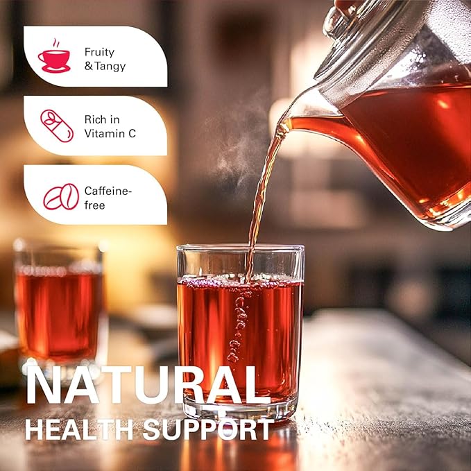 WT WEETEE Rosehips Hibiscus Tea Bags, Made with Rosehip & Hibiscus Flowers, Natural Caffeine-free