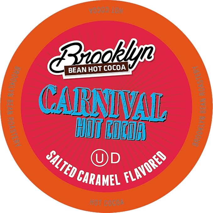 Brooklyn Beans Carnival Chocolate Salted Caramel Hot Cocoa Pods, Compatible with K Cup Brewers