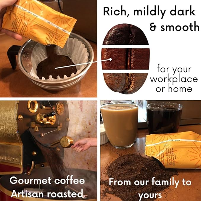 Ground Coffee | Gift Set Sampler Pack Variety Flavored Medium Roast Low Acid Mold Free Pouches |