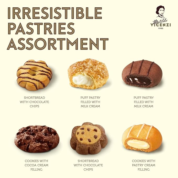 Matilde Vicenzi Verona Cookie Tin - Gourmet Italian Cookies Assortment in Individually Wrapped