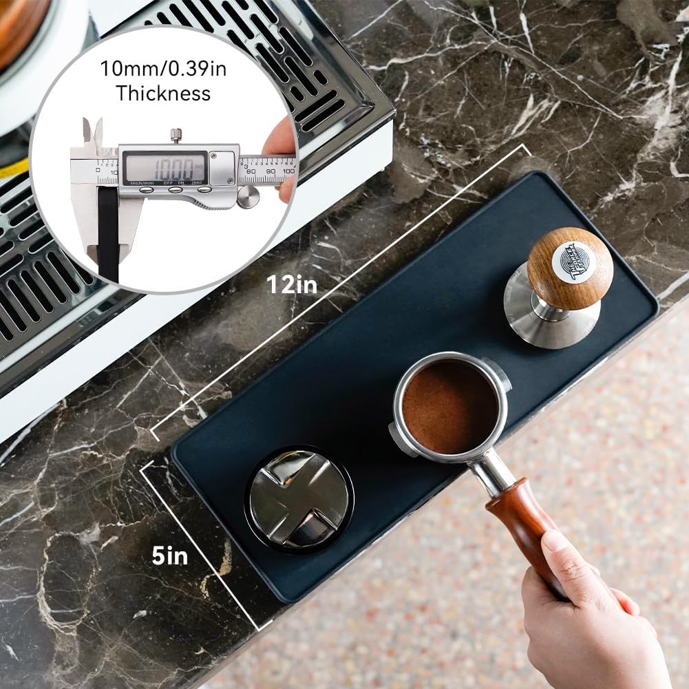 watchget Espresso Tamping Mat, Ultra Thick Coffee Pad Tamp Station 5"x12"