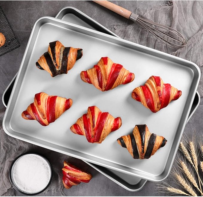 Baking Sheet Set of 2, Wildone Stainless Steel Baking Tray Cookie Pan, Size 20 x 14 x 1 Inch, Non