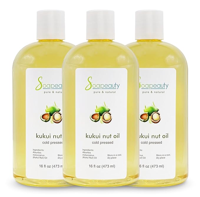 Soapeauty Kukui Nut Oil | 100% Pure & Natural | Cold Pressed | Moisturizing Oil for Skin, Hair, and