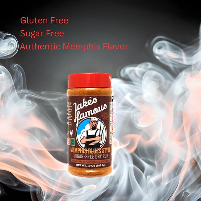 Jake?™s Famous Memphis Rub, BBQ Rub 10 Oz Sugar Free, Gluten Free, Seasoning Mix for Ribs, Pork