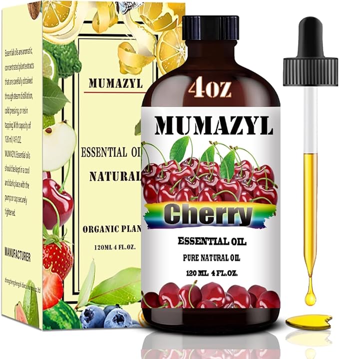 Cherry Essential Oil, Cherry Oil 4 Fl Oz 120ML for Diffuser Humidifier Yoga Cleaning DIY Candle