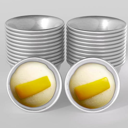 24 Pcs Puto Molder Filipino - 3.1??x 1.2??Reusable Puto Mold Cups for Steamer Filipino - Kutsinta