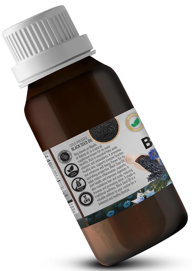 Rani Pure Black Seed (Nigella, Kalonji) Oil 3.38 Fl oz (100ml) Cold Pressed ~ 100% Cholesterol Free