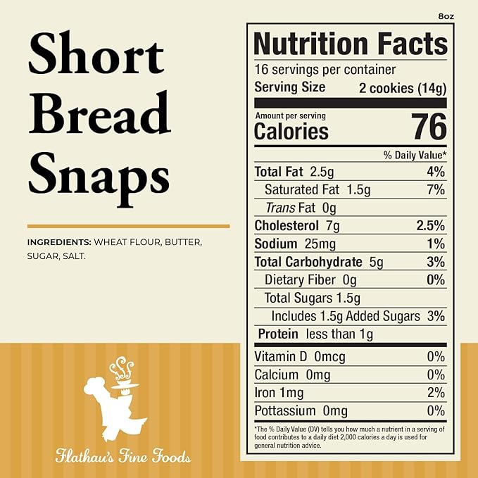 Flathau's Fine Foods, Gourmet Shortbread Cookies, Handcrafted All Natural Artisan Bites