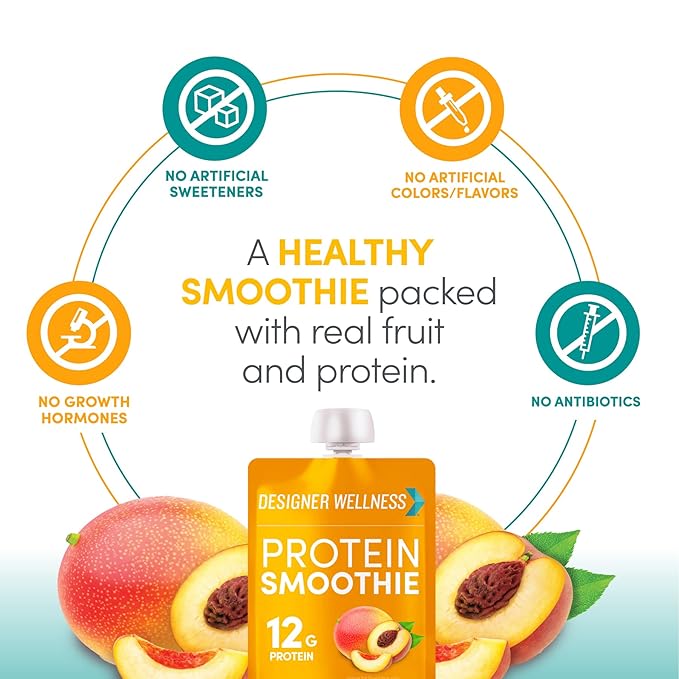 Designer Wellness Protein Smoothie, Real Fruit, 12g Protein, Low Carb, Zero Added Sugar