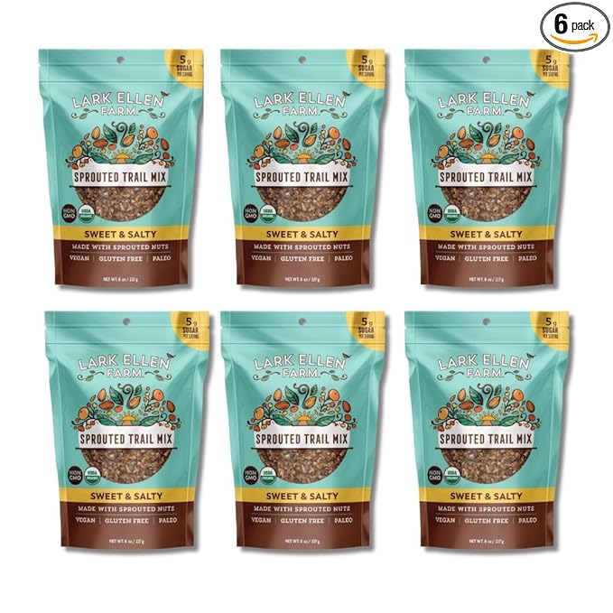 Lark Ellen Farm Sweet and Salty Nut and Seed Trail Mix, Gluten Free Trail Mix Bags, Grain Free