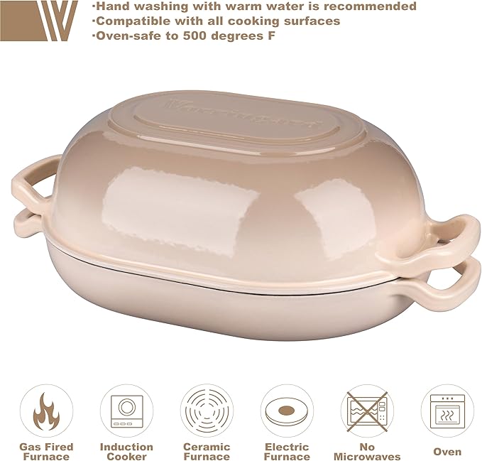 Enameled Cast Iron Sourdough Bread Oven, Dutch Oven, Loaf Cast Iron Bread Pan for Homemade Bread