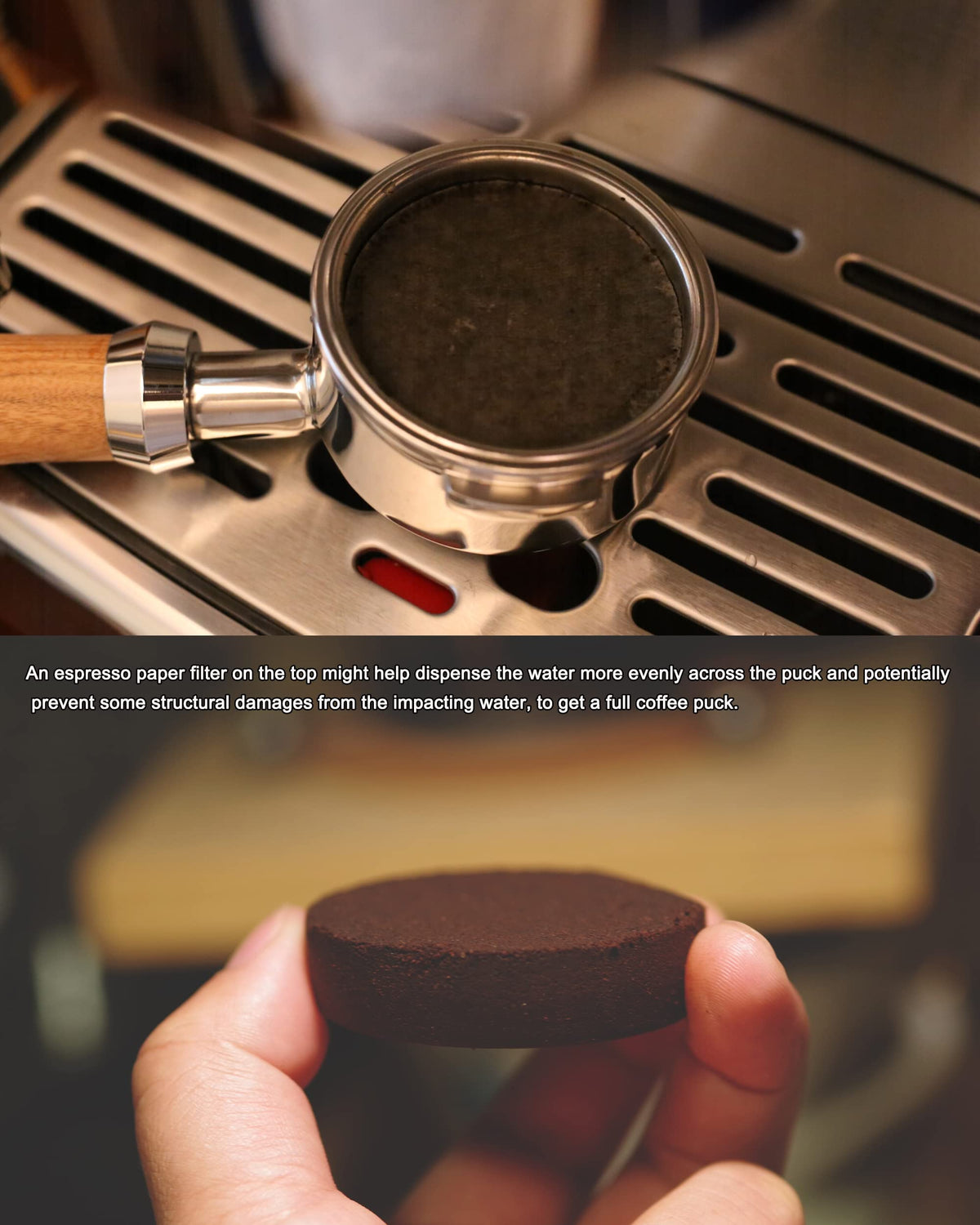ELESTAB Espresso Paper Filter 58mm, 300pcs Disposable Espresso Puck Paper Filters and Filter