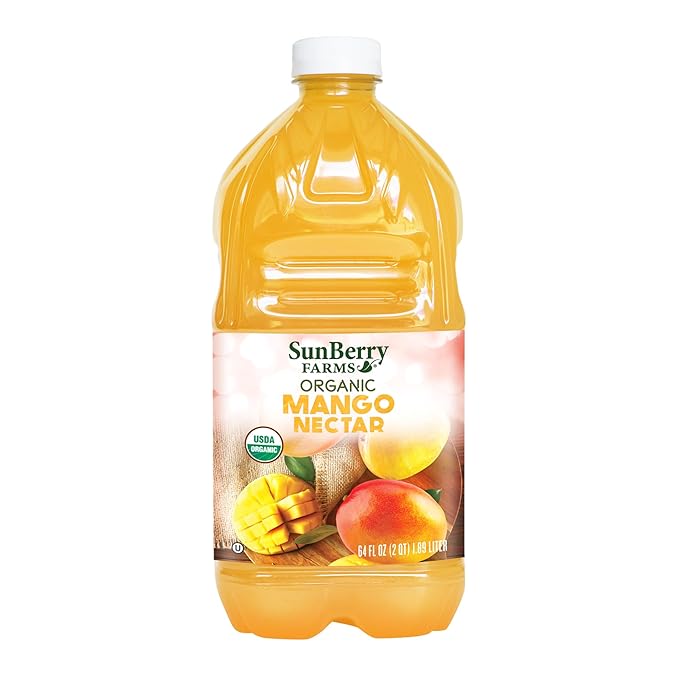 Sunberry Farms Organic Mango Nectar, 64 Fl oz, Gluten Free, non-GMO, All Natural